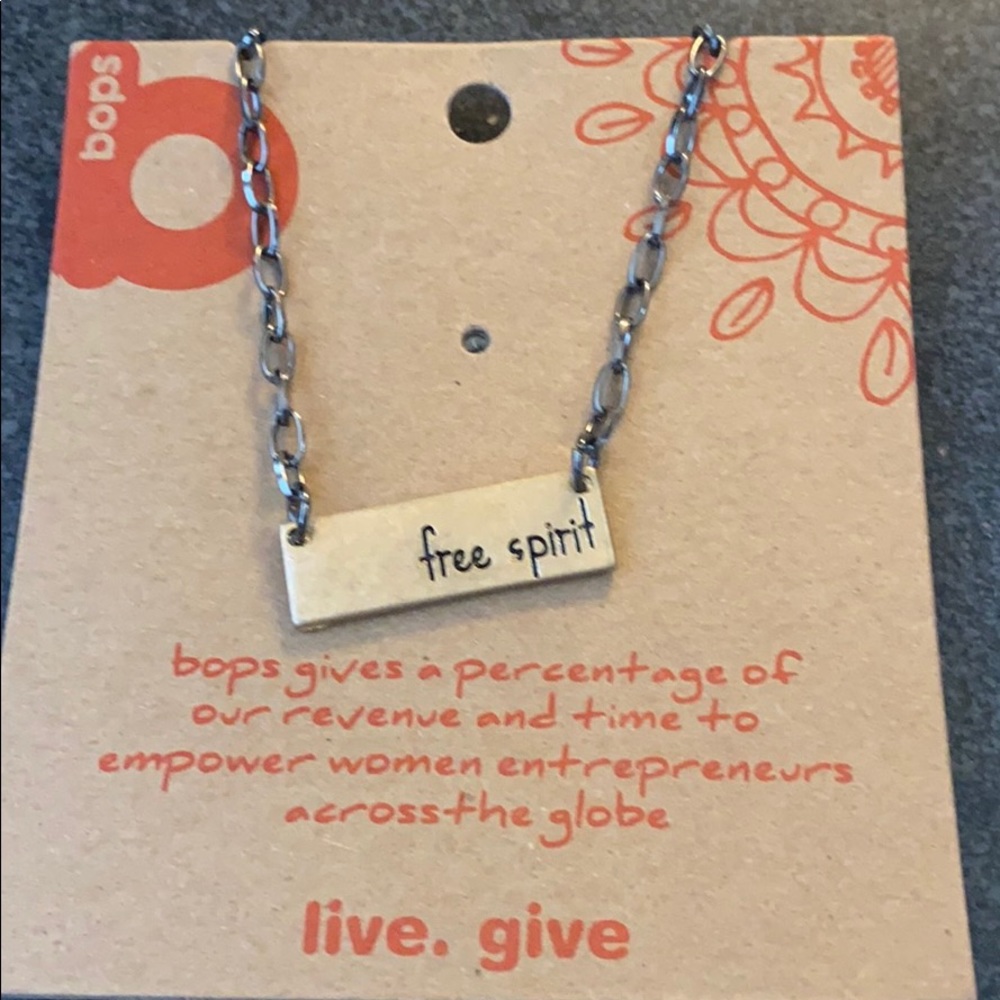 1 LEFT - NEW “free spirit” etched bar necklace - Picture 2 of 6